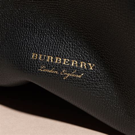 burberry the medium banner in leather and house check|Burberry Leather Banner .